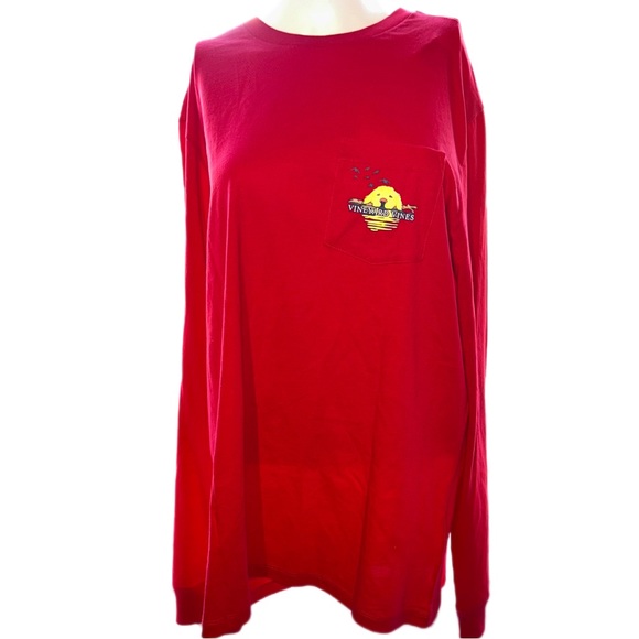 Vineyard Vines Red Long Sleeve Every Dog Should Be This Good Size Medium - Picture 2 of 5